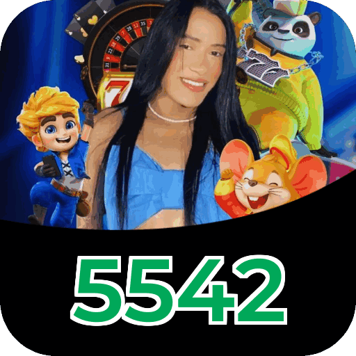 Interface do aplicativo 5542 mostrando jogos disponíveis no iOS e Android